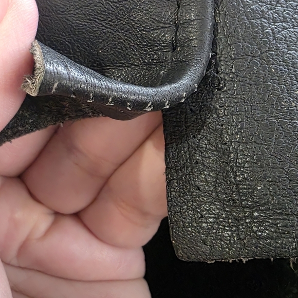 Vintage Interstate Leather Black Leather Motorcycle Biker Chaps Sz XXLARGE Flaws - Picture 9 of 13